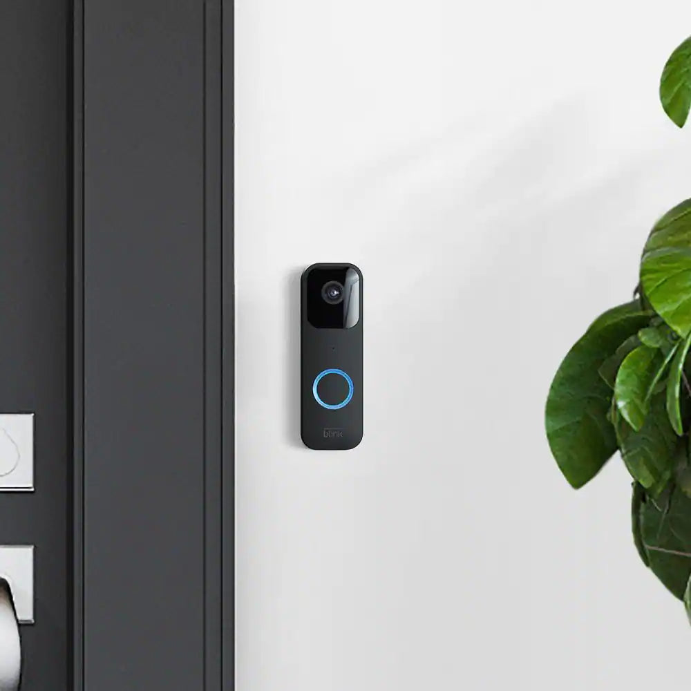 Battery or Wired - Smart Wi-Fi HD Video Doorbell Camera in Black