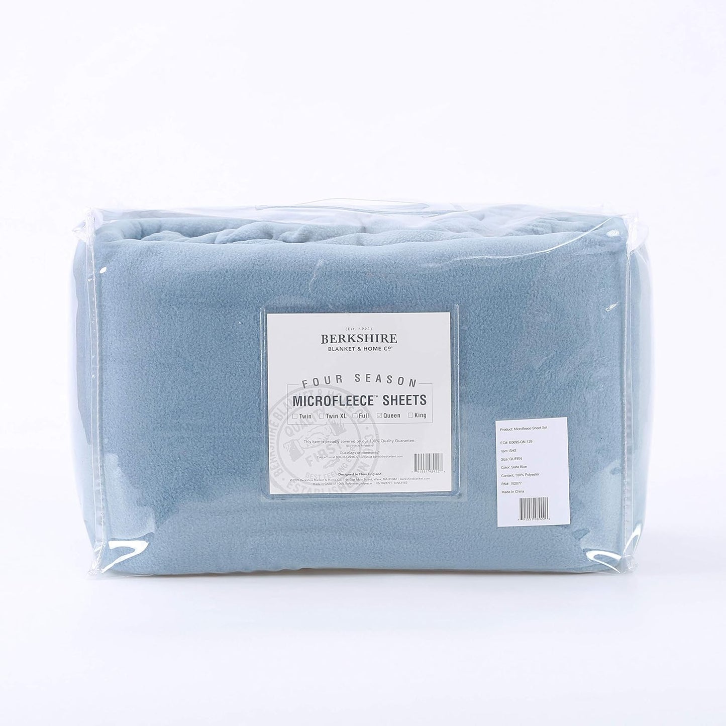 Microfleece Sheet Set | Super Soft Cozy Fleece Sheets | All-Season Warmth | Pastel Blue | King (100" X 108")