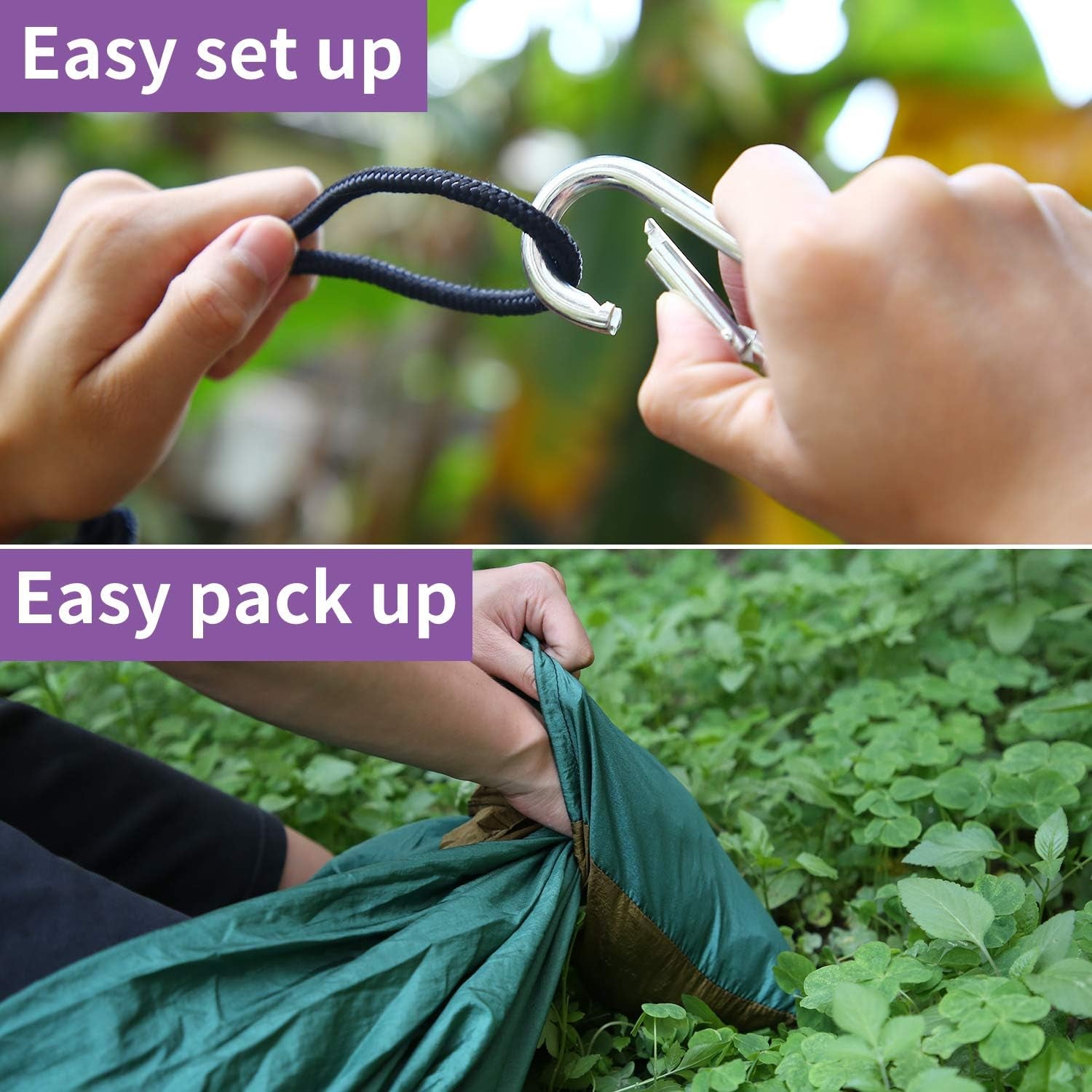 Hammock Portable Double Hammocks，For Hiking、Camping、Backpacking、Travel、Yard、Beach