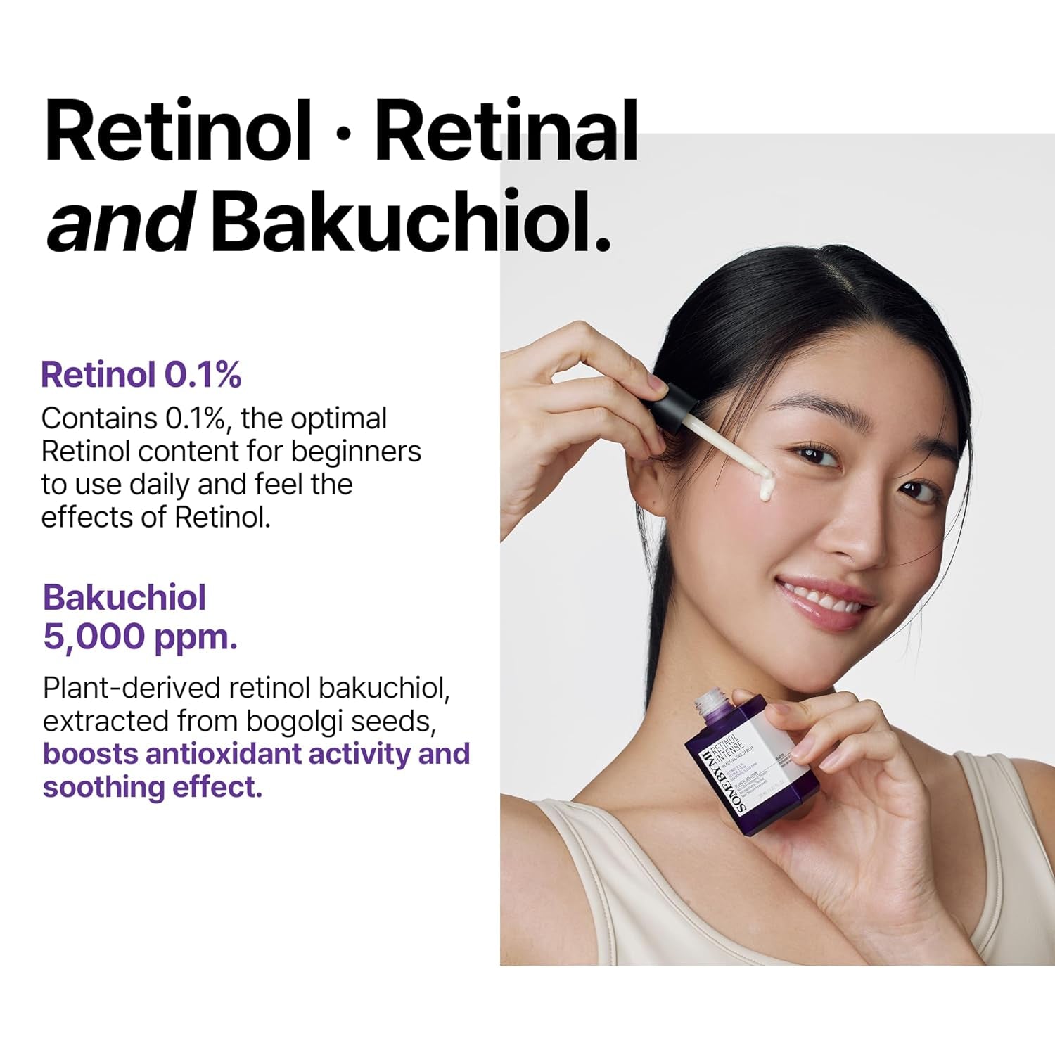 Retinol Intense Reactivating Serum - 1.01Oz, 30Ml - Mild Korean 0.1% Retinol Serum for Face Aging Sign and Glass Skin - Post Acne Marks, Skin Texture and Elasticity Care - Korean Skin Care