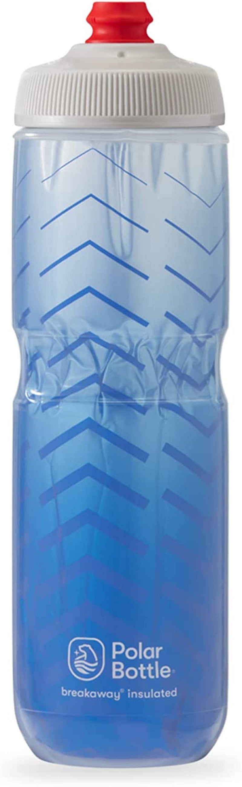 Breakaway Insulated Water Bottle - BPA Free, Cycling & Sports Squeeze Bottle (Bolt - Blue & Silver, 24 Oz)