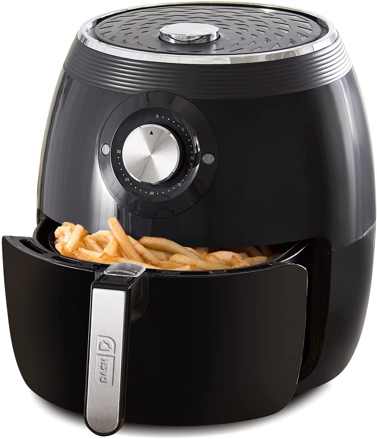 Deluxe Electric Air Fryer + Oven Cooker with Temperature Control, Non-Stick Fry Basket, Recipe Guide + Auto Shut off Feature, 1700-Watt, 6 Quart - Black