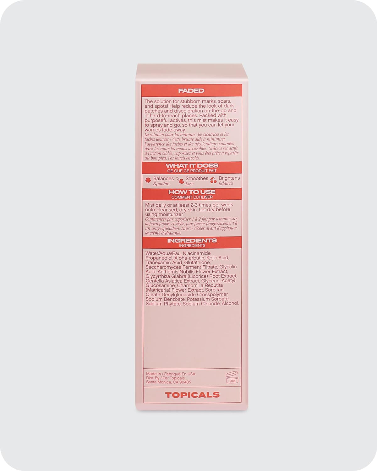 Faded Skin Serum Mist for Brightening and Clearing Uneven Skin Tone - Made with Tranexamic Acid and Niacinamide to Fade Your Toughest Marks, Spots and Scars (3.4 Fl Oz)