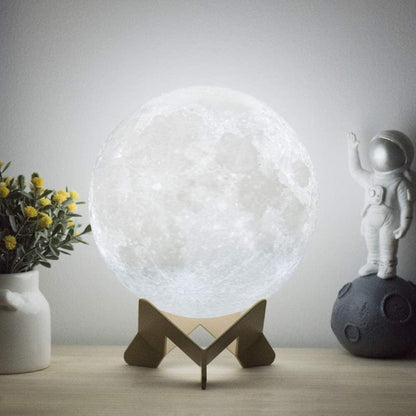 Moon Lamp Moon Night Light 3D Printing 3.9In Lunar Lamp 3 Colors for Kids Gift for Women USB Rechargeable Touch Contral Brightness Yellow Warm and Cool White