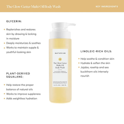 the Glow Getter Multi-Oil Hydrating Body Wash, Gentle Cleanser, 16.9 Oz