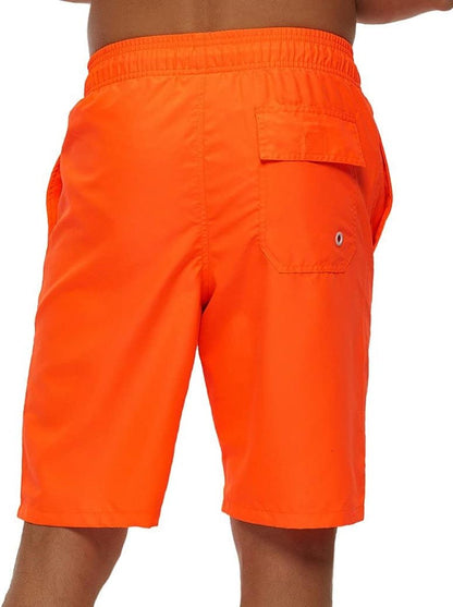 Mens Swim Shorts Quick Dry Swimsuit Sports Swimming Shorts with Pockets,Bright Orange,Xx-Large