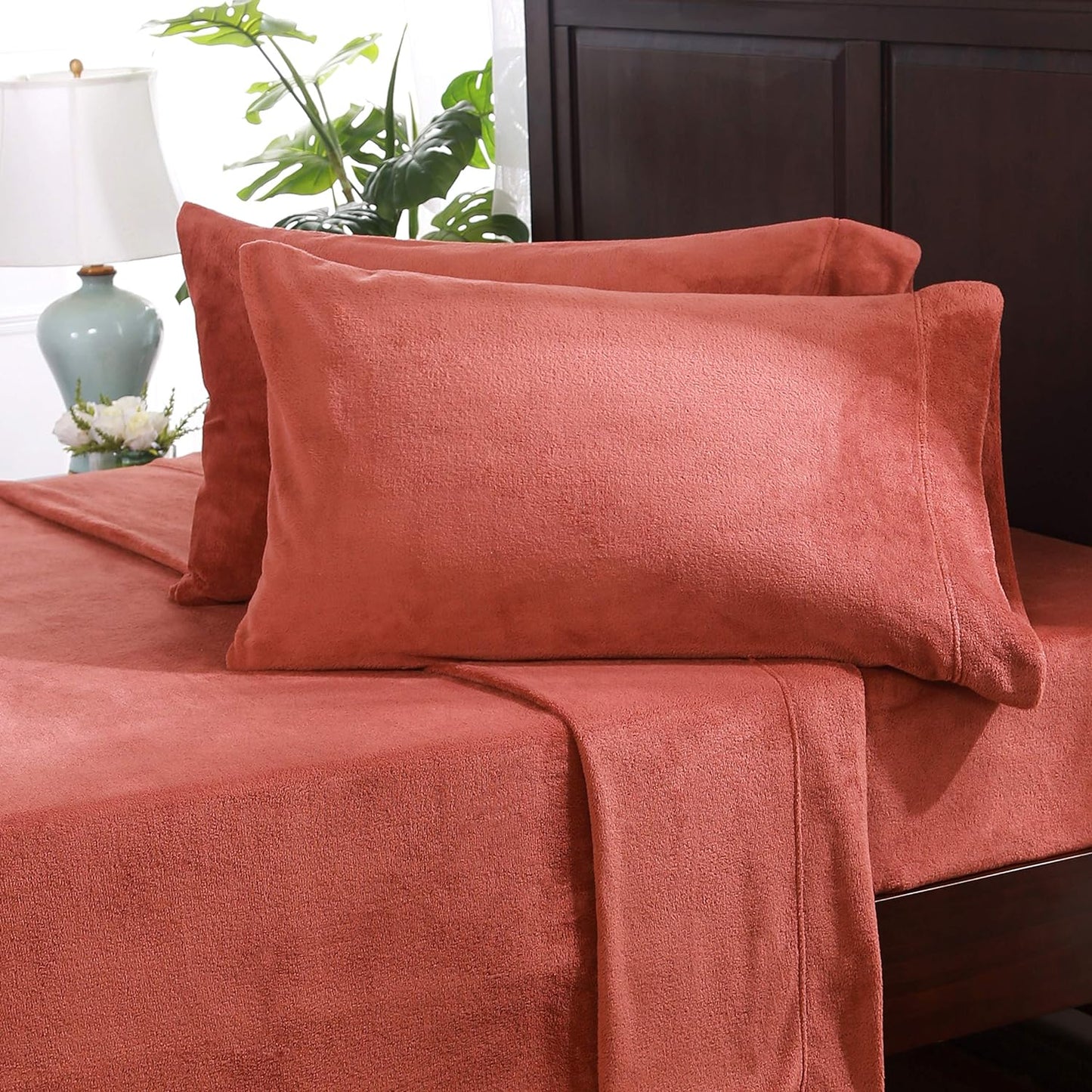 Serasoft Sheet Set | All Season Warmth | Super Soft Cozy Plush Sheets | Mahogany Red | Full (82" X 90")