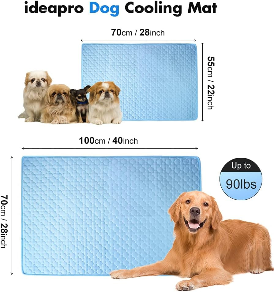 Pet Cooling Mats for Dogs, Breathable Ice Silk Cooling Pet Dog, Portable Cooling Mat for Dogs, Washable Pet Cooling Blanket for Indoor & Outdoor - 28 X 22In