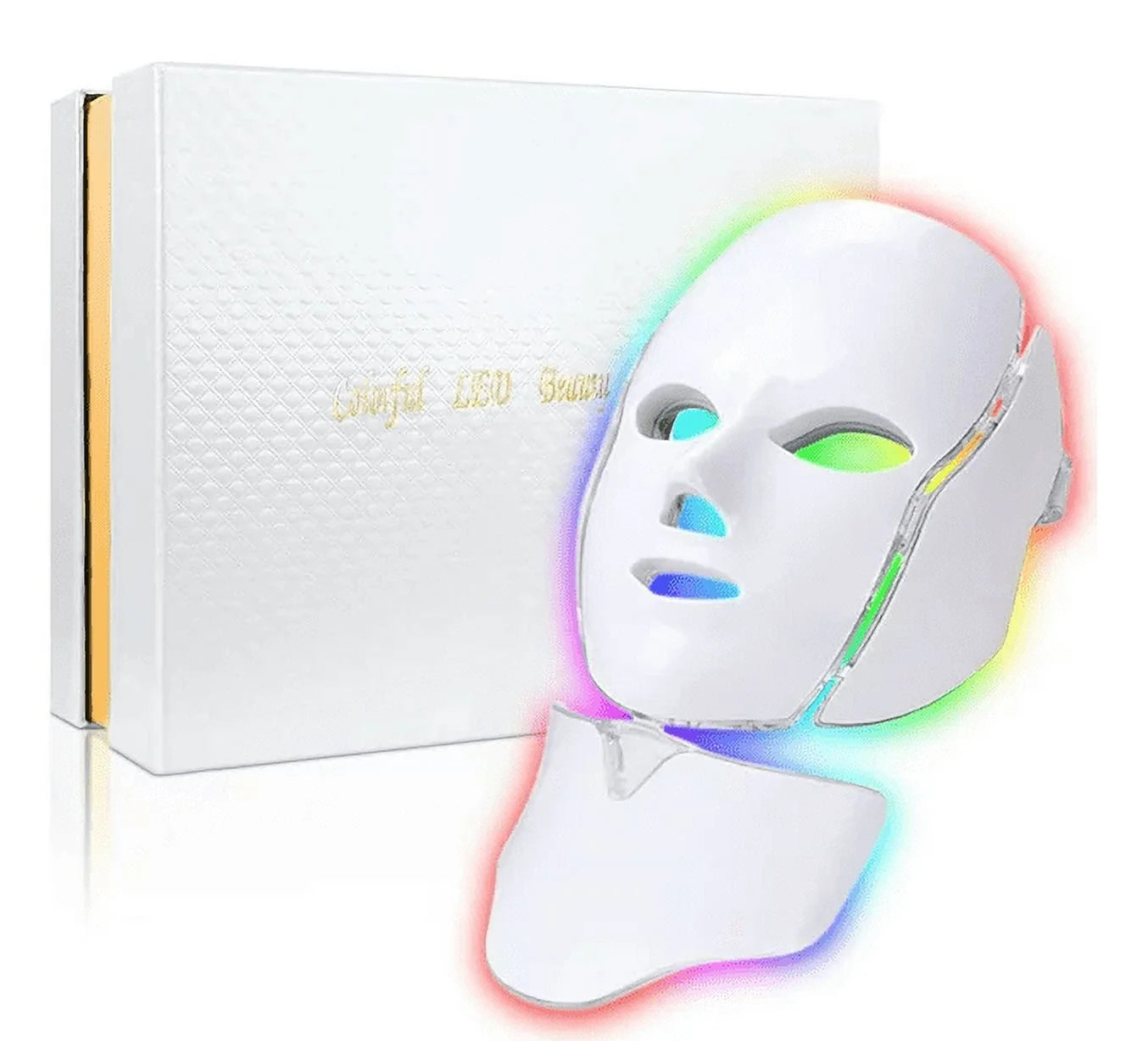 Shopin  Light Therapy,7 Color Treatment Photon Mask, Blue & Red Light for Acne Reduction Photon Mask, Skin Refresh, Renew, Renovate, and Restore Light Therapy Facial Care Mask