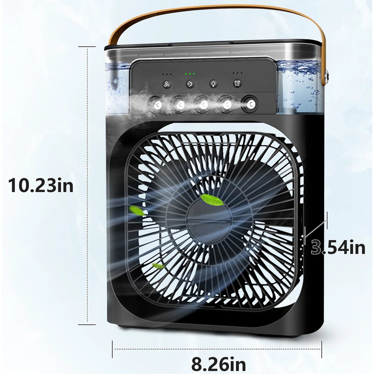 Portable Air Conditioner Fan,  3-IN-1 Personal Air Cooler, 3 Speeds, 7-Color Night Light, USB Powered Cooling Fan, Mini Evaporative Air Cooler for Room Desk Car, Black