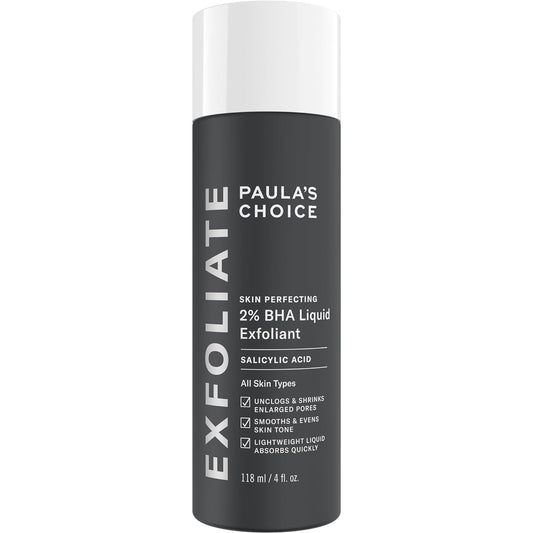 Paulas Choice--Skin PERFECTING 2% BHA Liquid Salicylic Acid Exfoliant--Facial Exfoliant for Blackheads, Enlarged Pores, Wrinkles & Fine Lines, 4 Oz Bottle