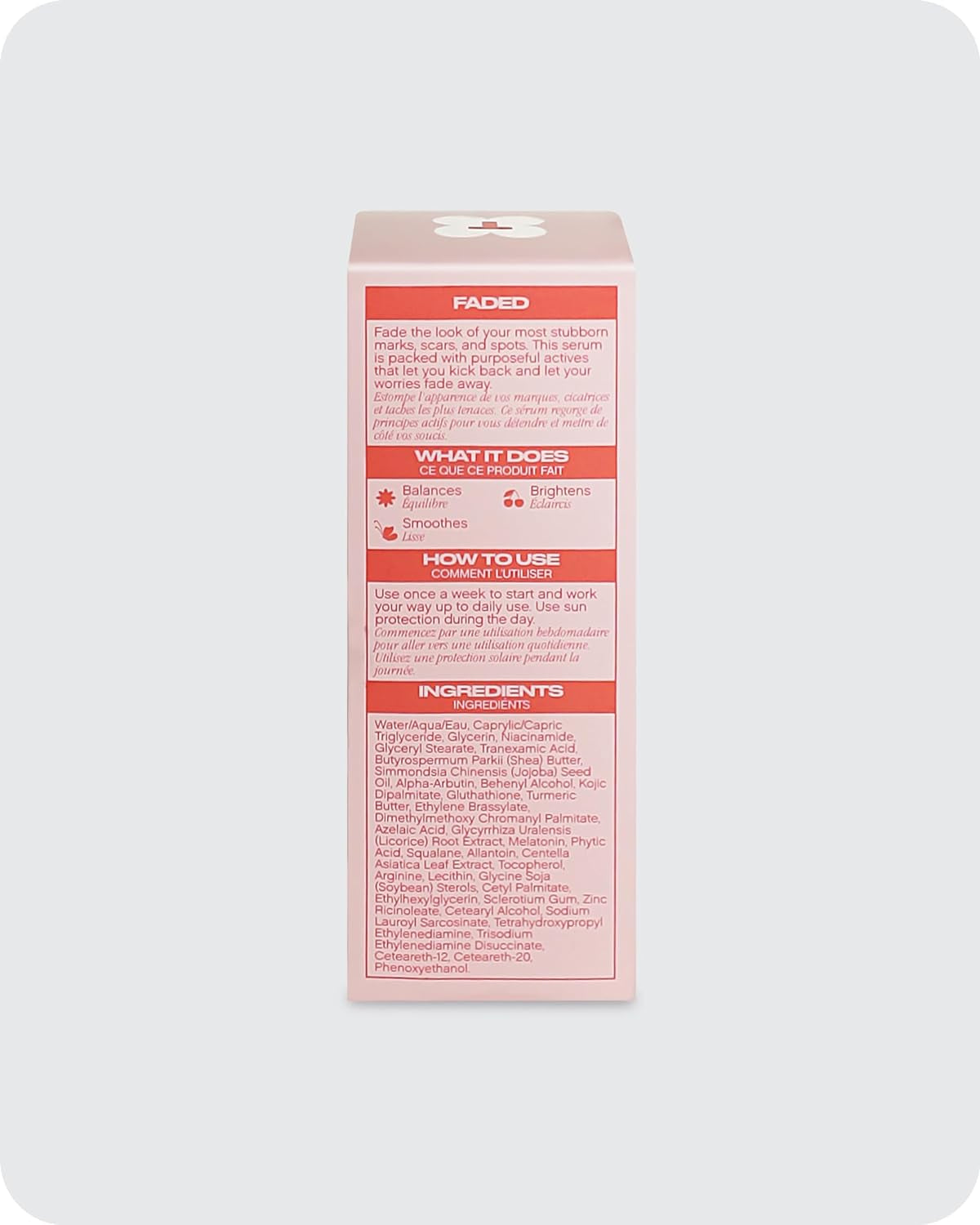 Faded Brightening and Clearing Serum | Reduces Discoloration, Post-Blemish Marks, Scars and Spots | Contains Kojic Acid and Niacinamide | Dermatologist-Tested, Vegan, Cruelty-Free (0.5 Fl Oz)